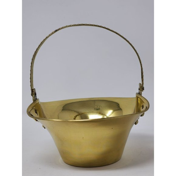 Vintage Brass Basket With Grapes‎ And Leaves Cluster Design Made In India - Picture 5 of 12